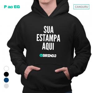 Moletom Canguru Com Capuz Personalizado Algodão + Poliéster P ao EG Impressão DTF   